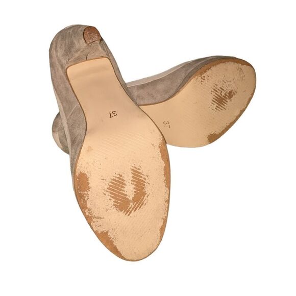 Benvenuti Calzatyre‎ Italiane gray suede peep toe heels size 37 - Picture 12 of 12